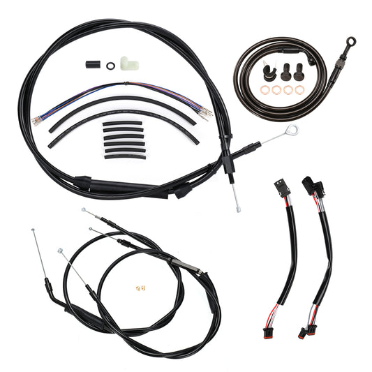 Sportster Cables Kit Handlebar Extended CAN-Bus/Turn Signal Wires/Clutch/Throttle Cables/Brake Line for Harley 2014-2021 without ABS