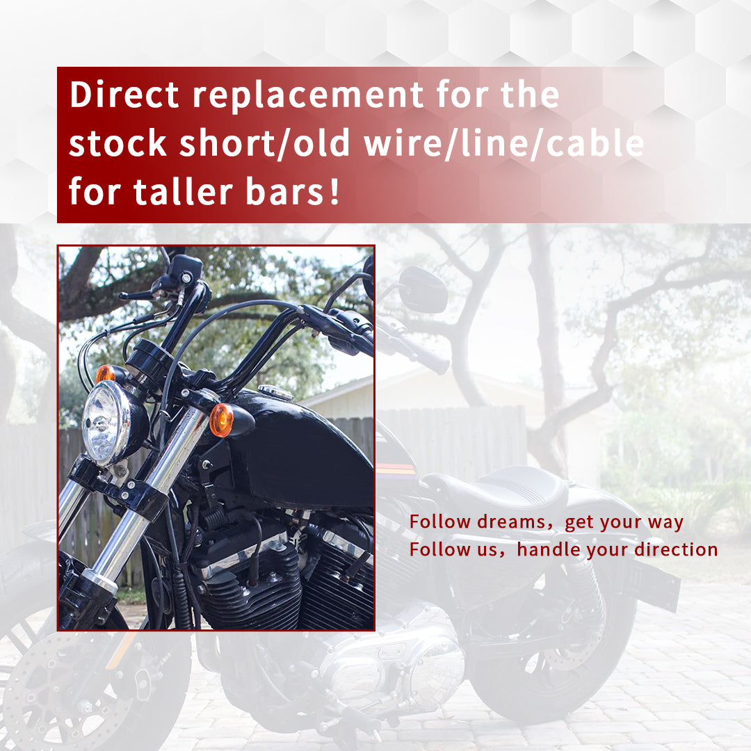 Sportster Cables Kit Handlebar Extended CAN-Bus/Turn Signal Wires/Clutch/Throttle Cables/Brake Line for Harley 2014-2021 without ABS