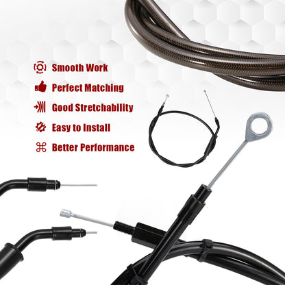 Sportster Cables Kit Handlebar Extended CAN-Bus/Turn Signal Wires/Clutch/Throttle Cables/Brake Line for Harley 2014-2021 without ABS