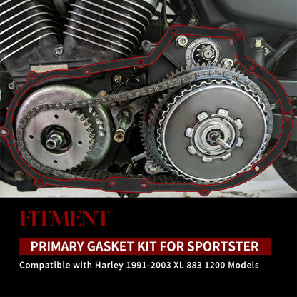 Sportster Primary Cover Gasket Seal Kit for Harley 1991-2003 XL883 1200 Roadster Custom Iron