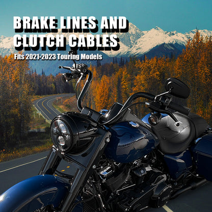 For Harley Touring 2021-2023 Handlebar Cable Kit with Brake Lines and Clutch Cable