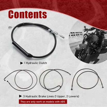 For Harley Touring 2021-2023 Handlebar Cable Kit with Brake Lines and Clutch Cable