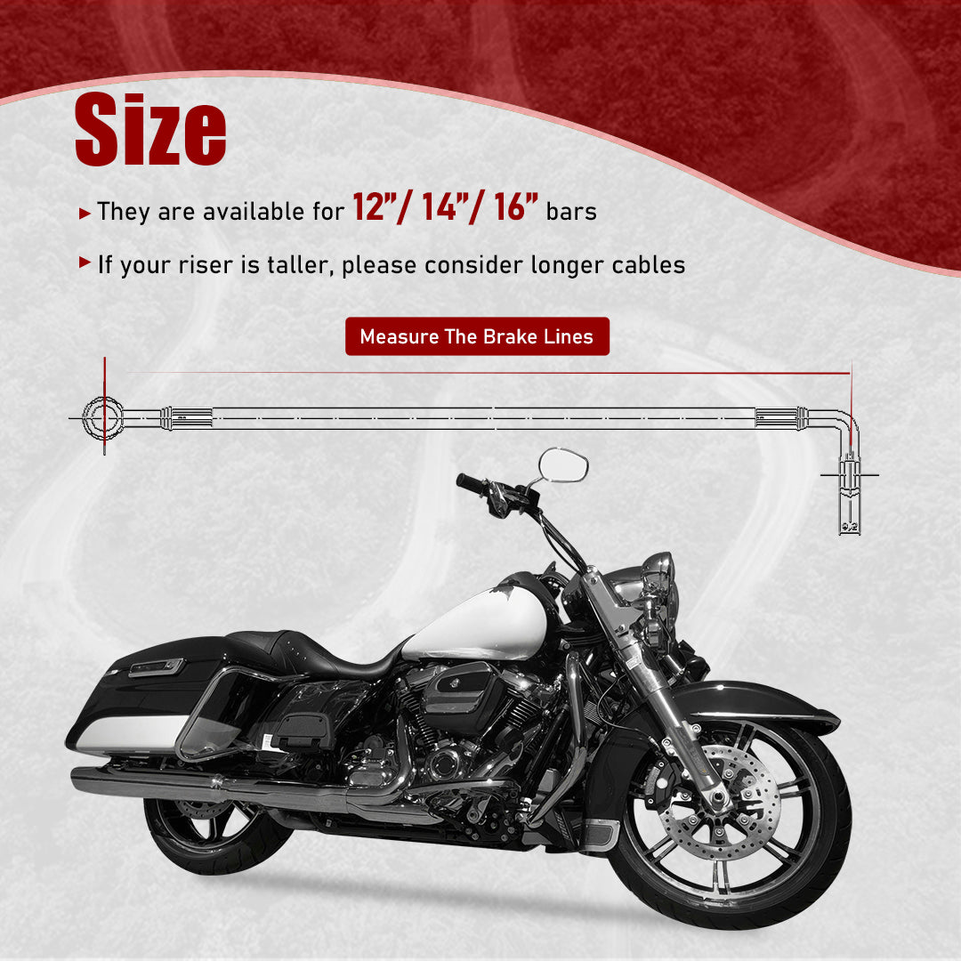 For Harley Touring 2021-2023 Handlebar Cable Kit with Brake Lines and Clutch Cable