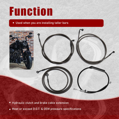 For Harley Touring 2021-2023 Handlebar Cable Kit with Brake Lines and Clutch Cable