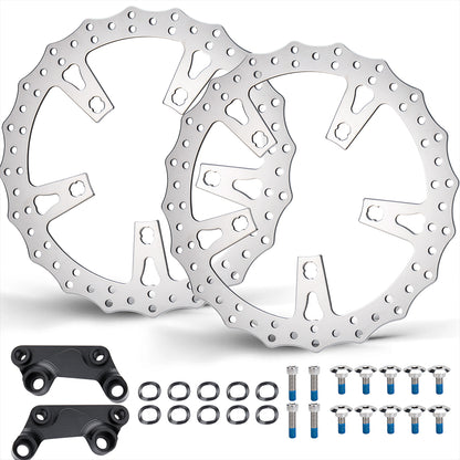 For Harley 2009-Later Touring models 14 Inch Front Brake Dual Disc Rotors with Caliper Adapter