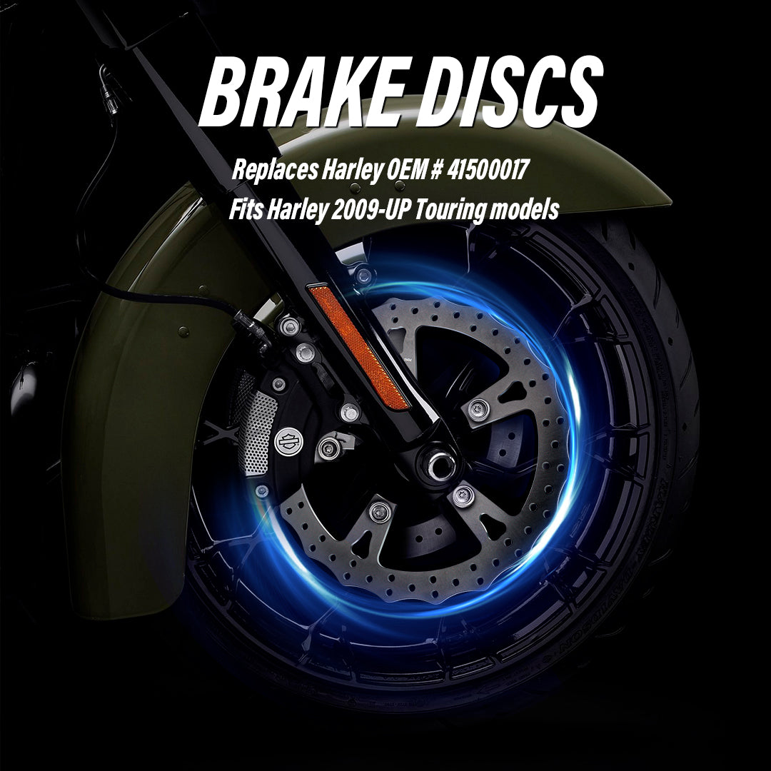 For Harley 2009-Later Touring models 14 Inch Front Brake Dual Disc Rotors with Caliper Adapter