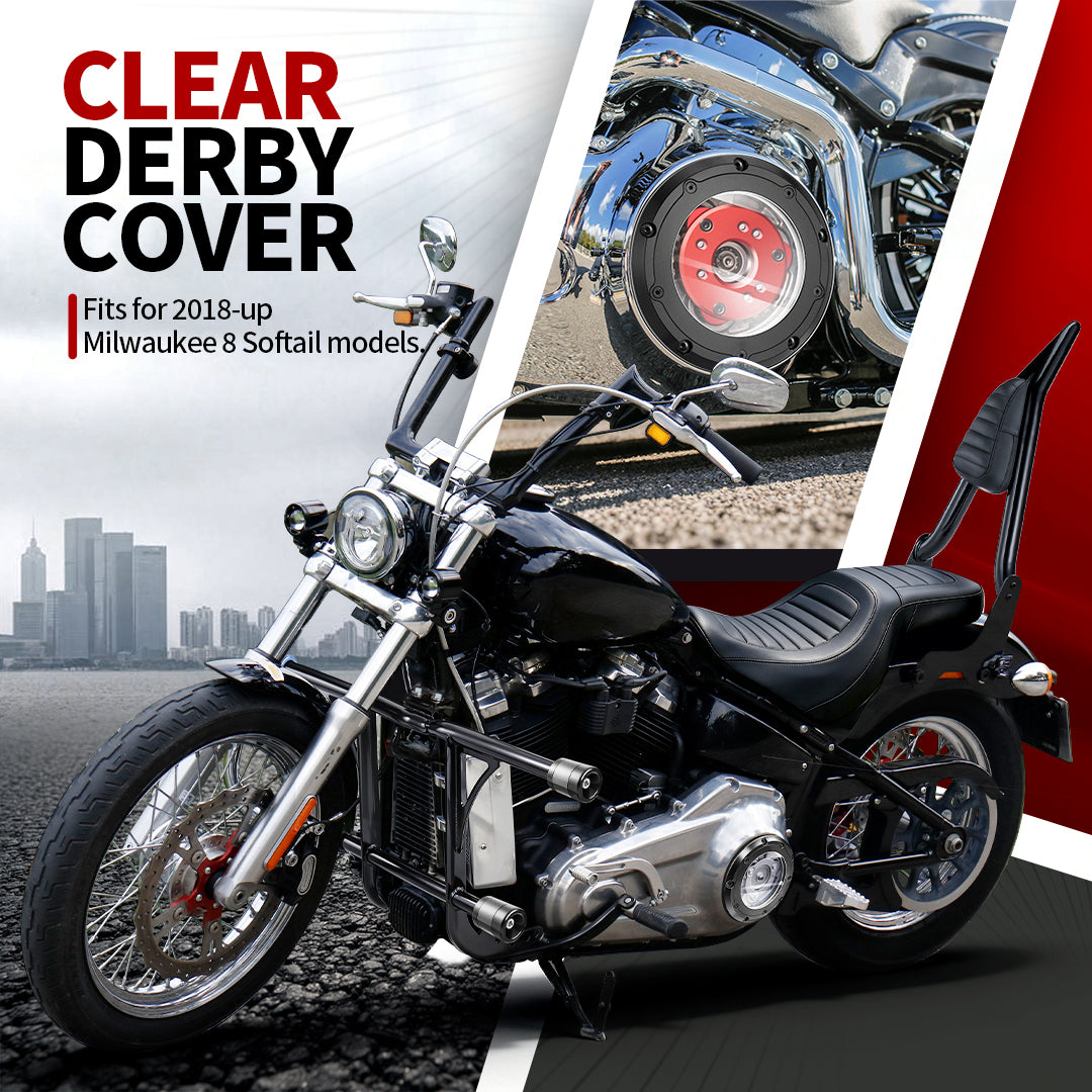 Transparent Clear Derby Cover for 2018-Later M8 Softail