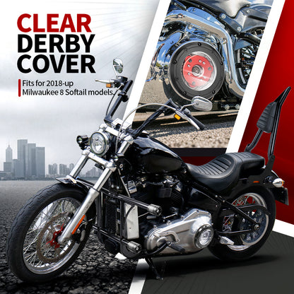 Transparent Clear Derby Cover for 2018-Later M8 Softail