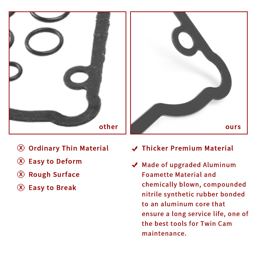 Twin Cam Change Rocker/Breather/Tappet/Cam Cover Gaskets/Seal+Tensioner Pad Kit for Harley Softail Dyna Touring 1999-2005