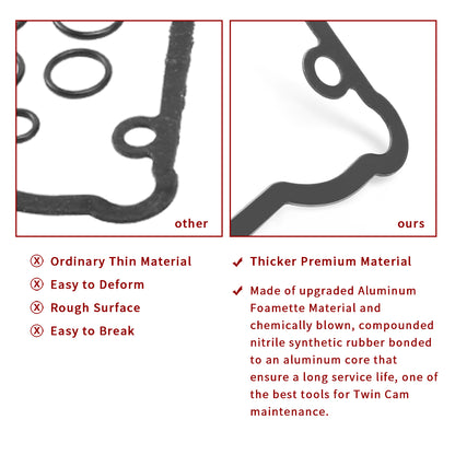 Twin Cam Change Rocker/Breather/Tappet/Cam Cover Gaskets/Seal+Tensioner Pad Kit for Harley Softail Dyna Touring 1999-2005