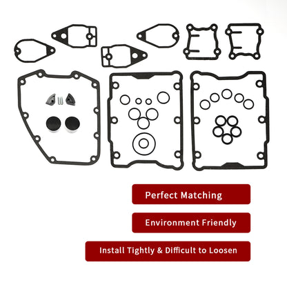 Twin Cam Change Rocker/Breather/Tappet/Cam Cover Gaskets/Seal+Tensioner Pad Kit for Harley Softail Dyna Touring 1999-2005