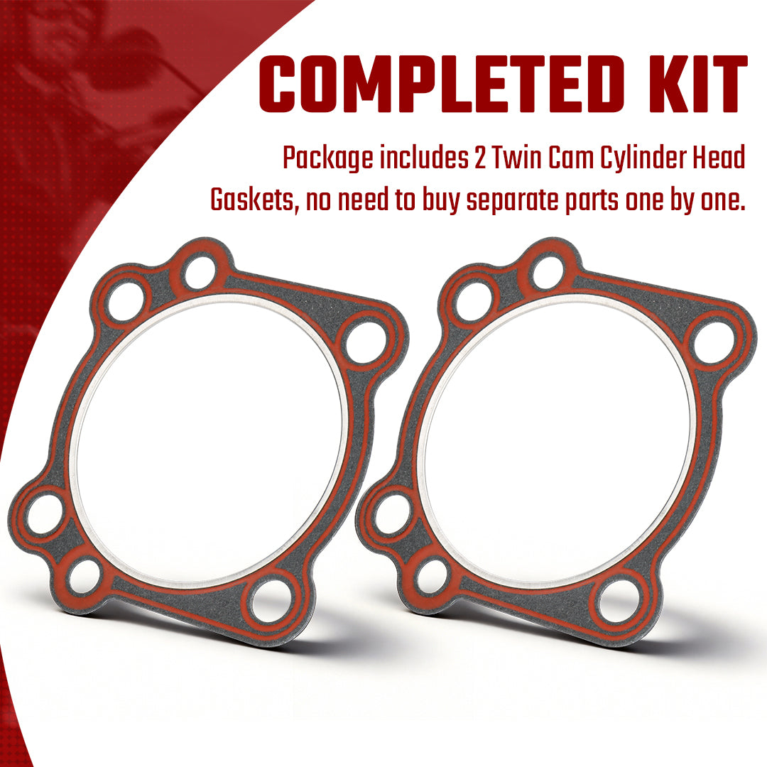 Twin Cam Cylinder Head Gaskets Kit for Harley Softail Dyna Touring 1999-Later, 2 Pcs