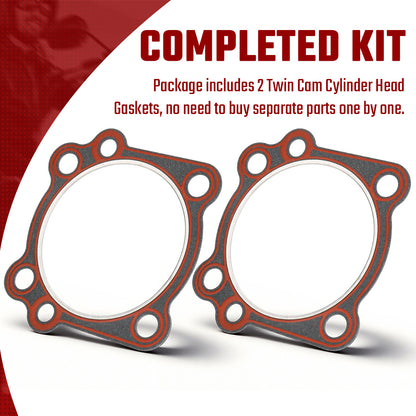 Twin Cam Cylinder Head Gaskets Kit for Harley Softail Dyna Touring 1999-Later, 2 Pcs
