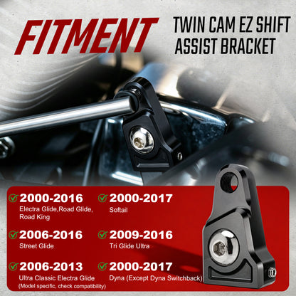 Twin Cam EZ Shift Assist Bracket,Shift Neutral Gear Assist | for 2000-2017 Twin Cam Models