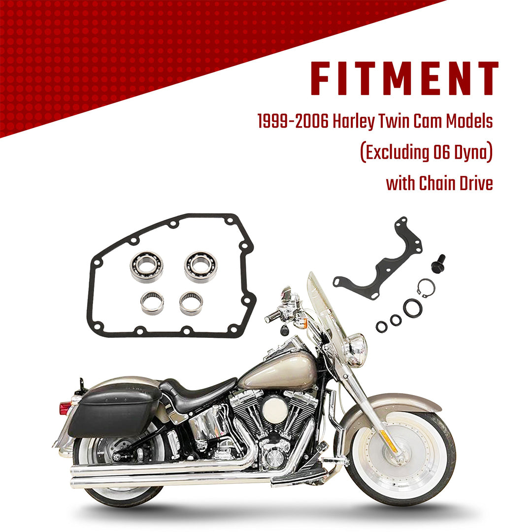 Twin Cam Gear Drive Camshaft Installation Kit for Harley Dyna Softail Touring 1999-2006
