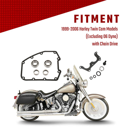 Twin Cam Gear Drive Camshaft Installation Kit for Harley Dyna Softail Touring 1999-2006