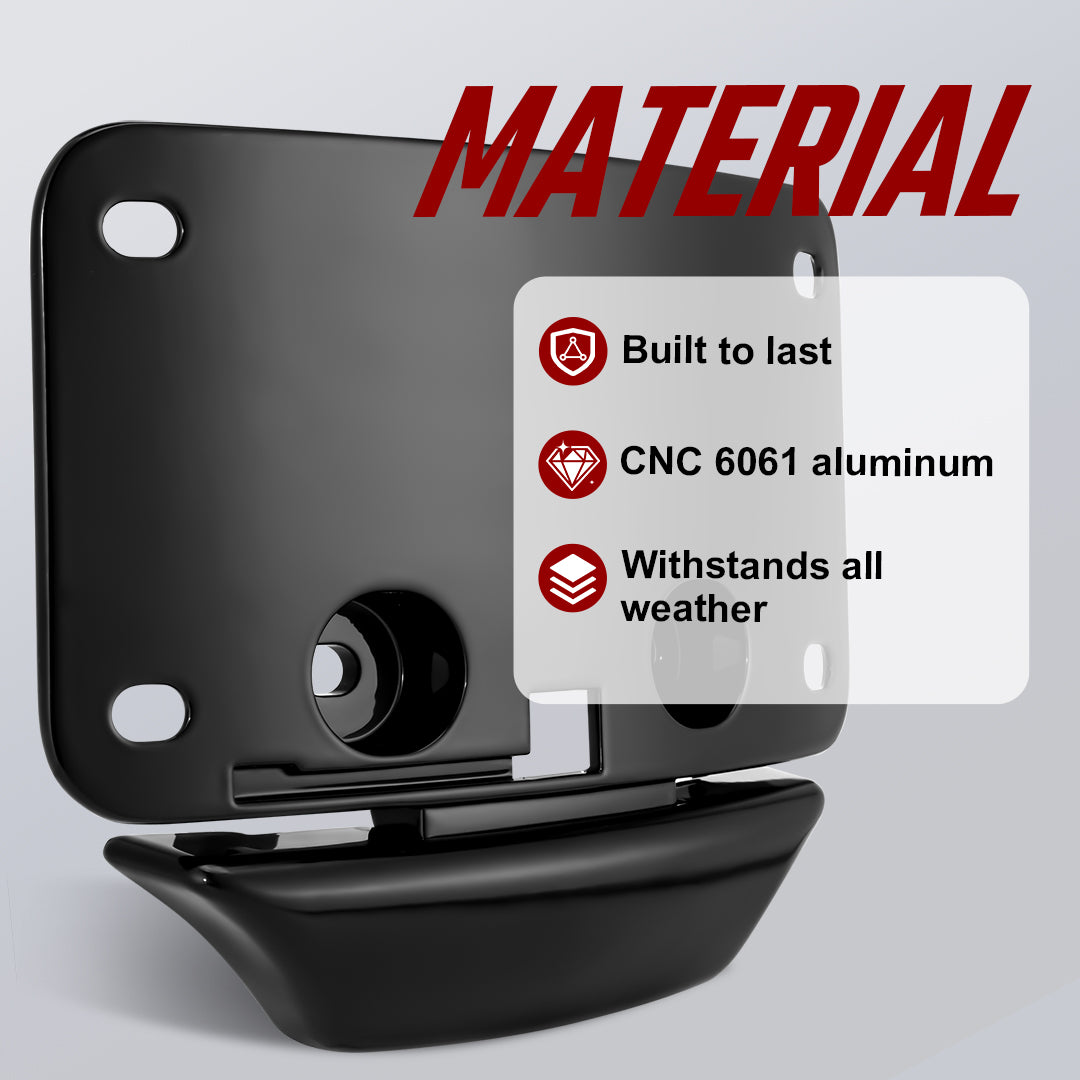 Universal License Plate Mount Bracket-CNC 6061 Aluminum For Harley Touring