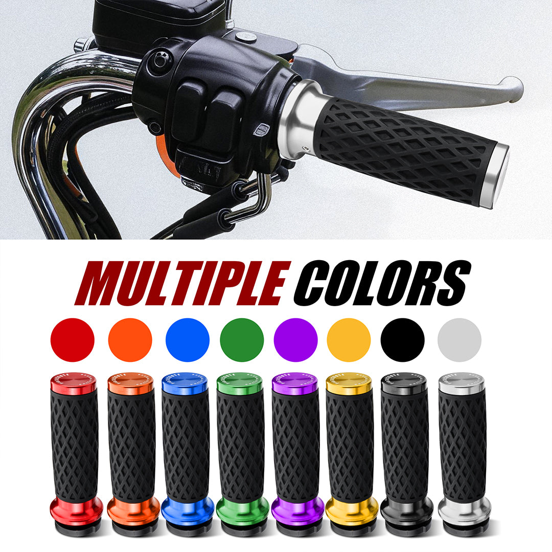 Universal Silicone Handlebar Grips with Front & Rear End Cap for Harley Dyna Softail Touring Sportster 1996-Later