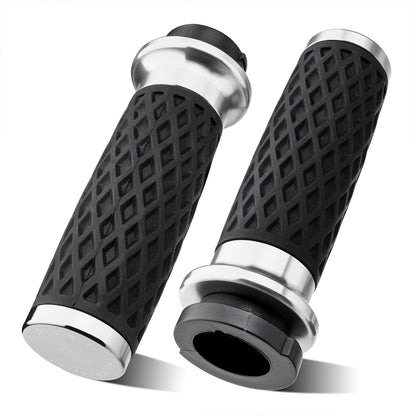 Universal Silicone Handlebar Grips with Front & Rear End Cap for Harley Dyna Softail Touring Sportster 1996-Later