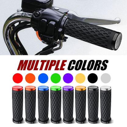 Universal Silicone Handlebar Grips with Rear End Cap for Harley 1996-Later