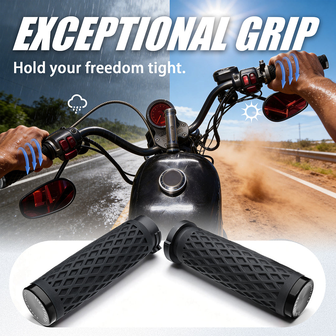 Universal Silicone Handlebar Grips with Rear End Cap for Harley 1996-Later