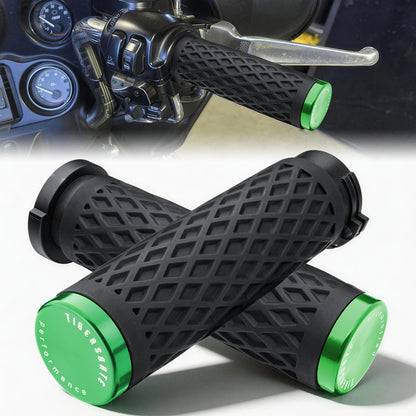 Universal Silicone Handlebar Grips with Rear End Cap for Harley 1996-Later