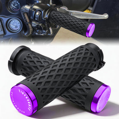Universal Silicone Handlebar Grips with Rear End Cap for Harley 1996-Later