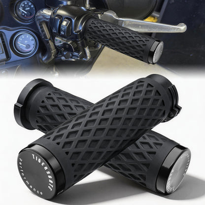 Universal Silicone Handlebar Grips with Rear End Cap for Harley 1996-Later