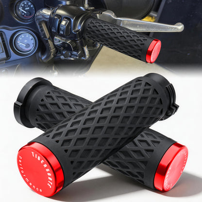 Universal Silicone Handlebar Grips with Rear End Cap for Harley 1996-Later