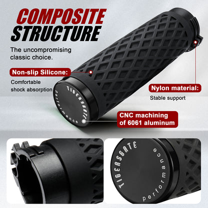 Universal Silicone Handlebar Grips with Rear End Cap for Harley 1996-Later