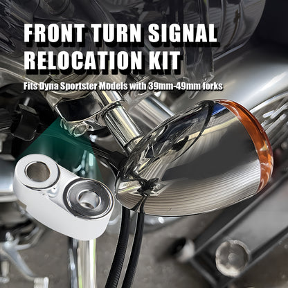 Universal Sportster Big Twin Front Turn Signal Relocation Kit