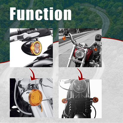 Universal Sportster Big Twin Front Turn Signal Relocation Kit