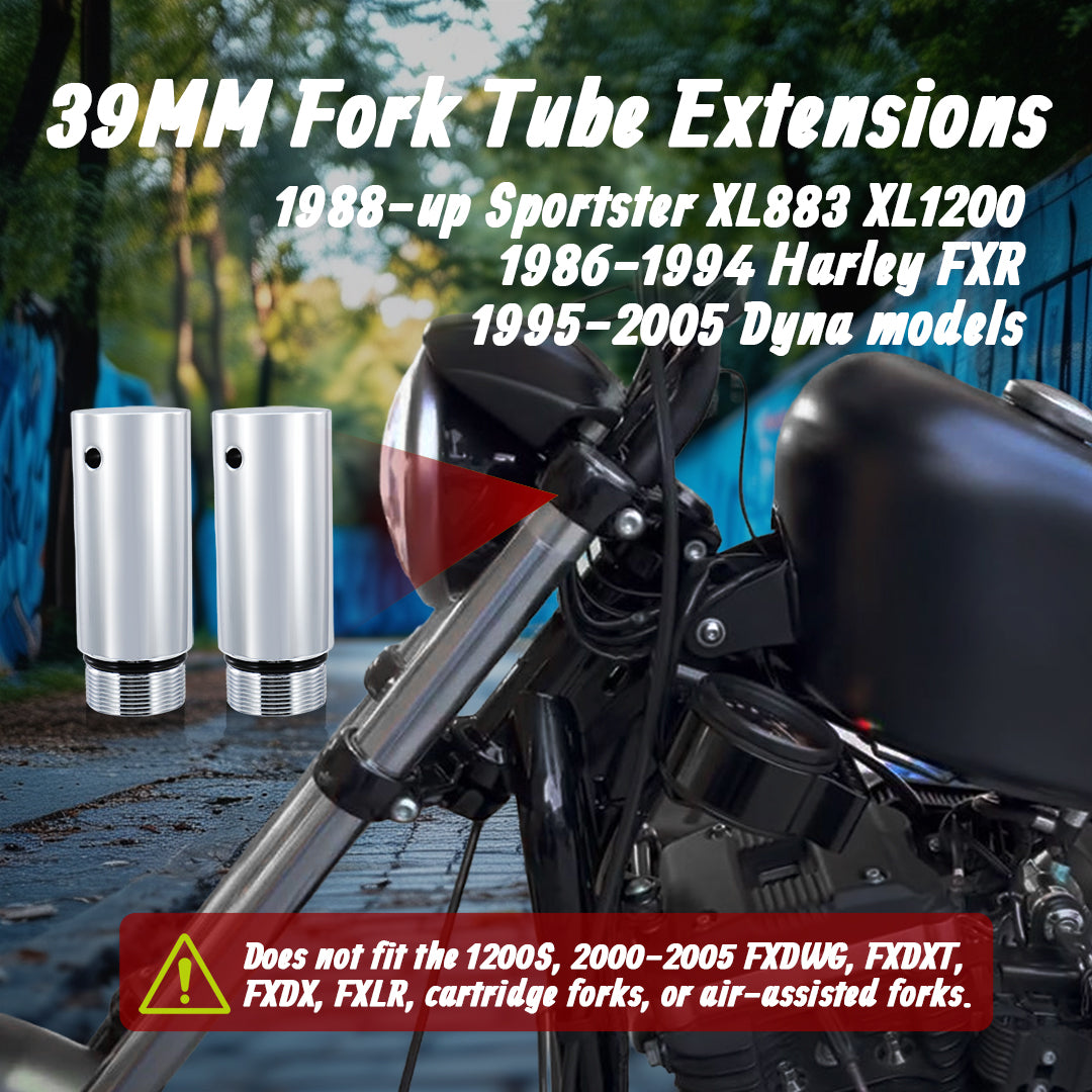 Universal Sportster/ Dyna 3/4/5 Inch 39mm Fork Tube Extensions